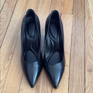 Black Leather Pumps